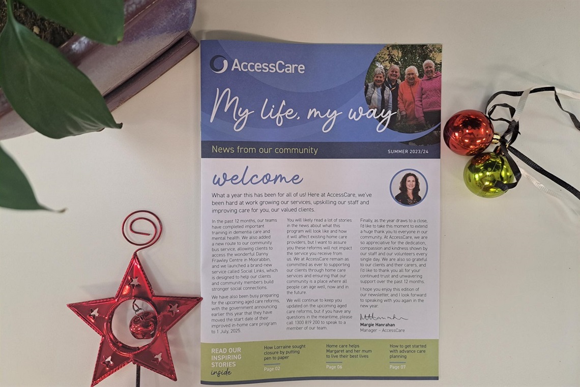 Summer edition of AccessCare's client newsletter.