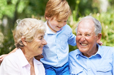 Older couple with child