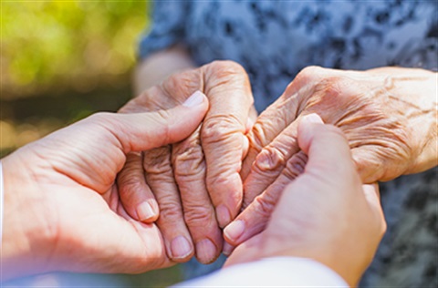 two people holding hands